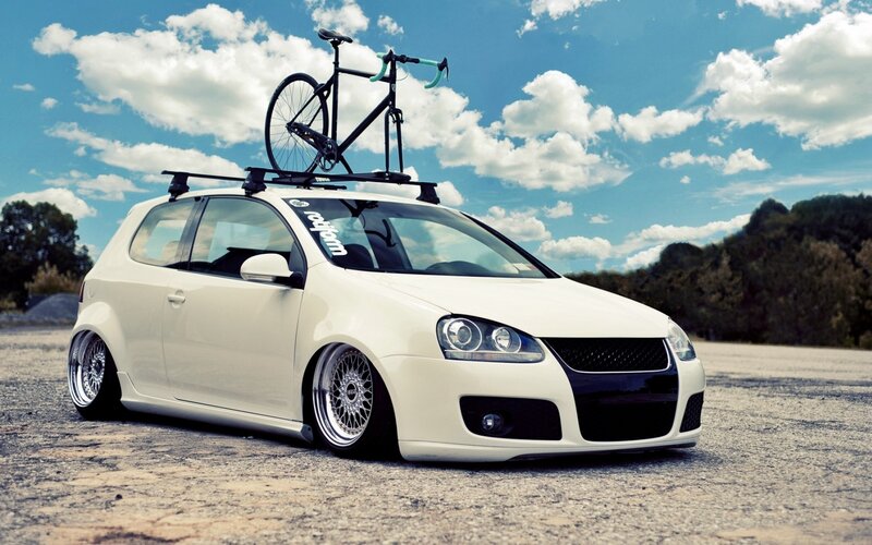 White Hatchback Car — Outdoor