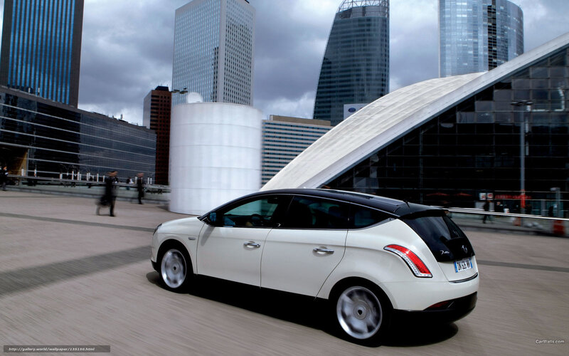 White Hatchback Car — Urban, Afternoon