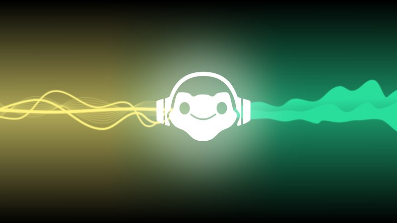 White Headphone Icon — Green