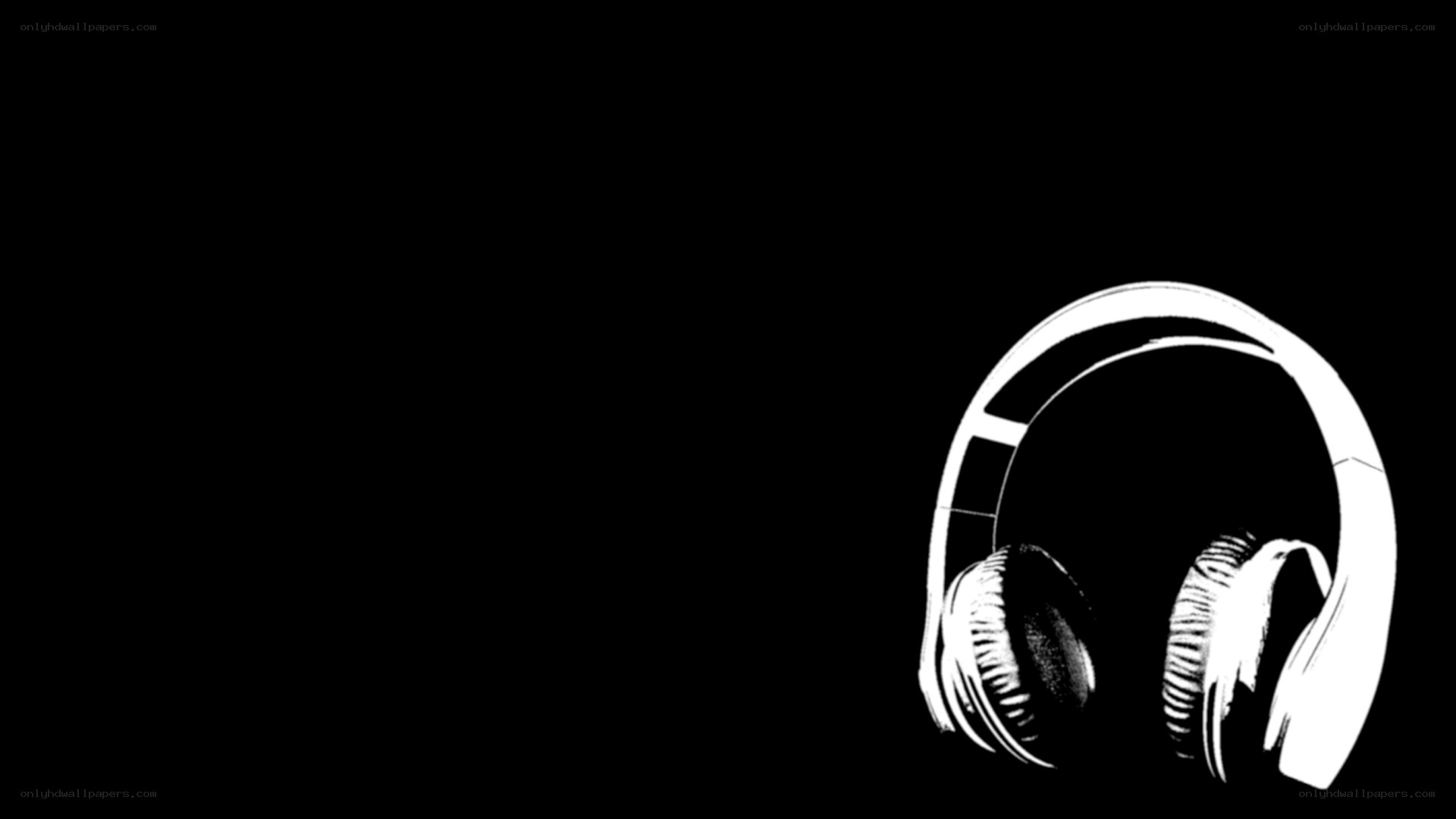 white headphones on black background