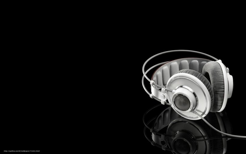 white headphones on black background