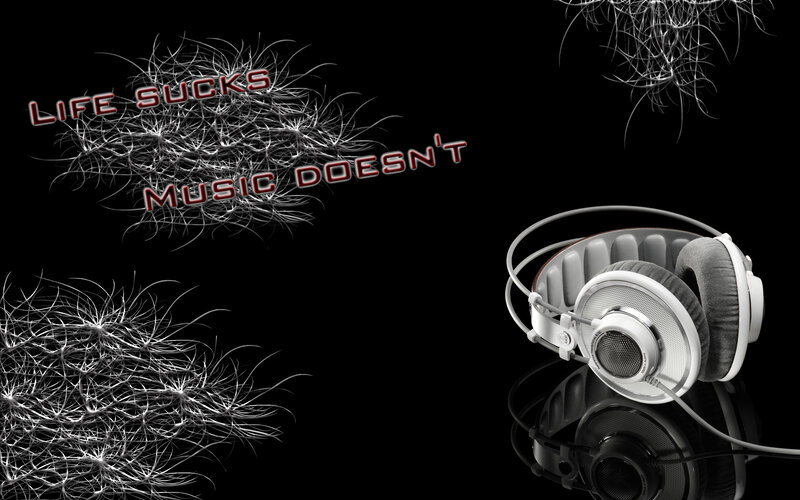White Headphones on Black — Dramatic