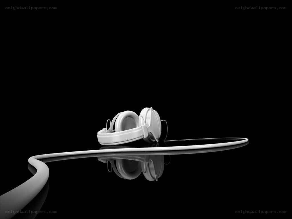 White headphones on black surface