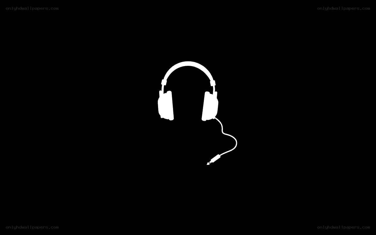 white headphones on black