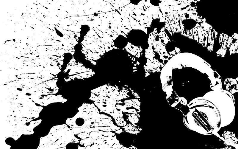 White Headphones on Splatter