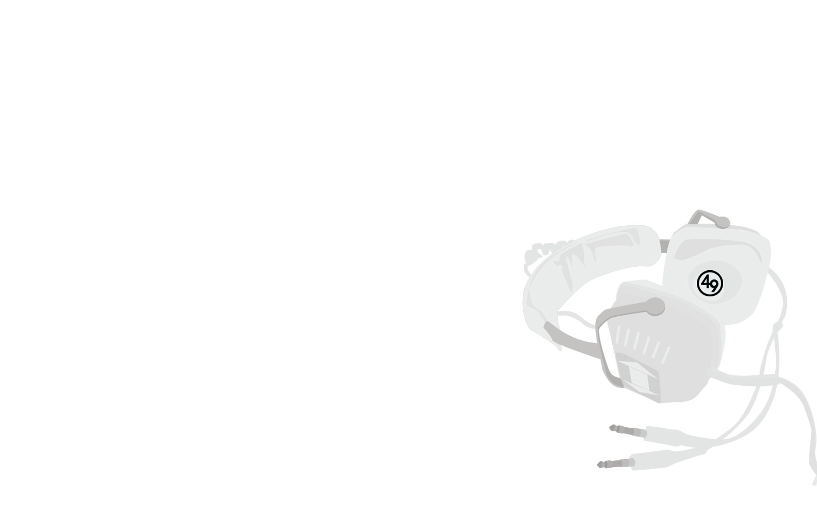 white headphones on white background
