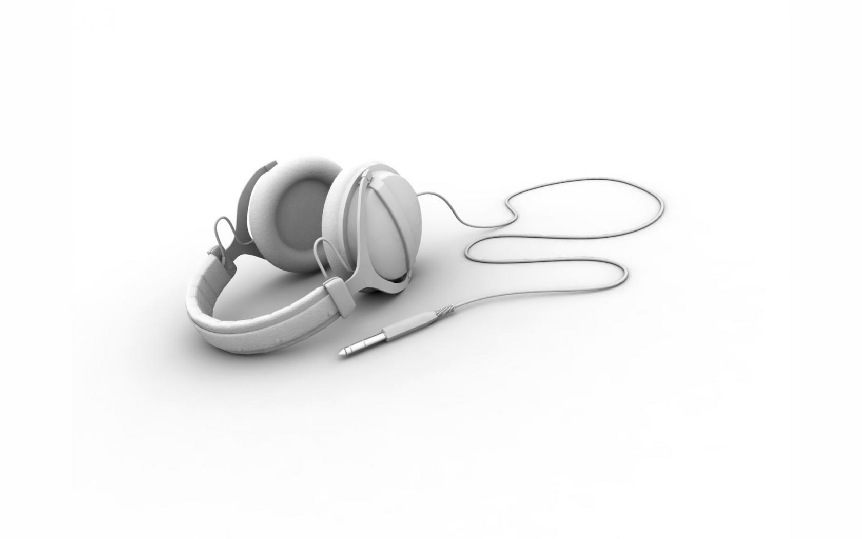 white headphones on white background