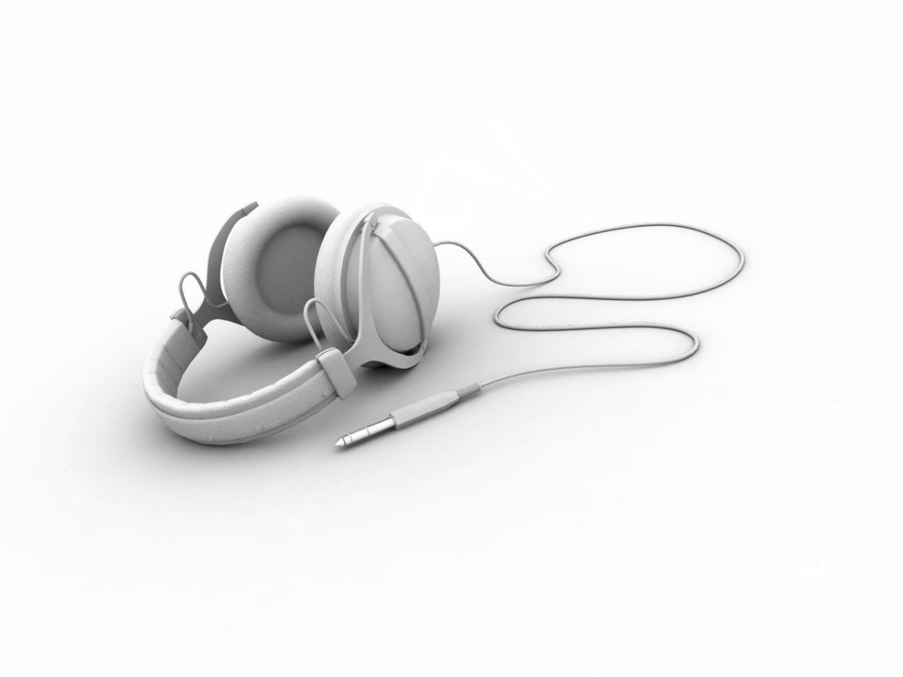 white headphones on white background