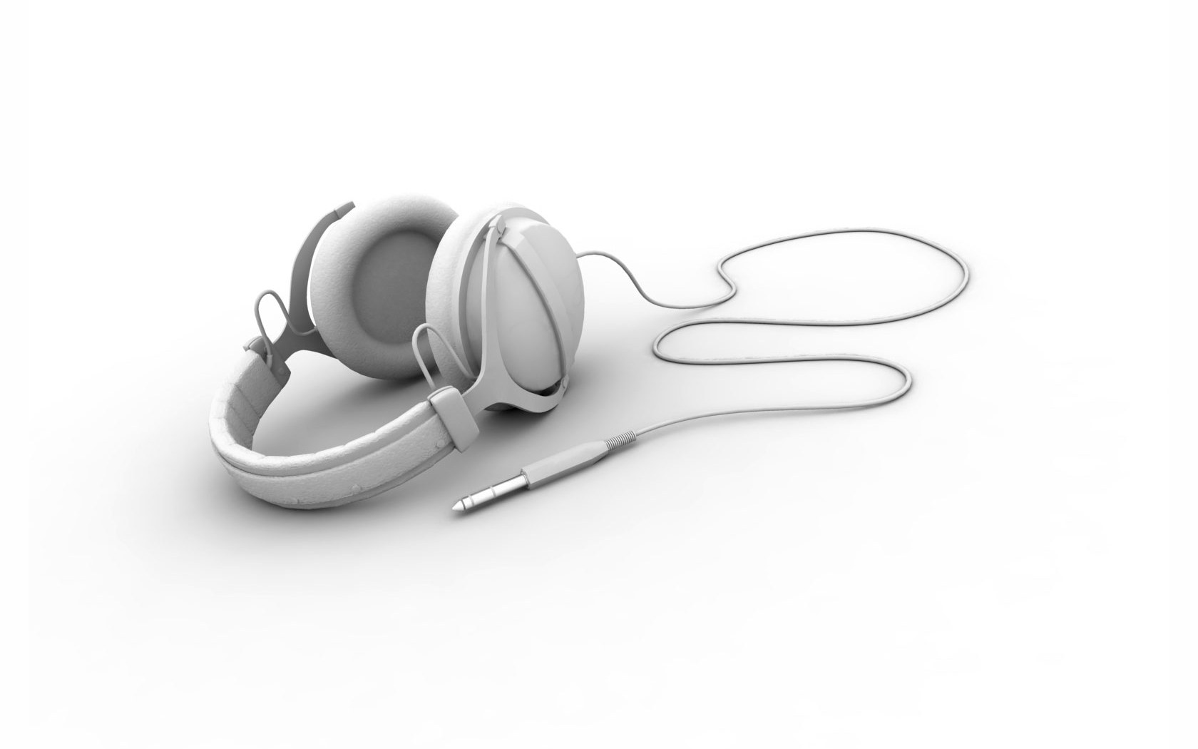white headphones on white background
