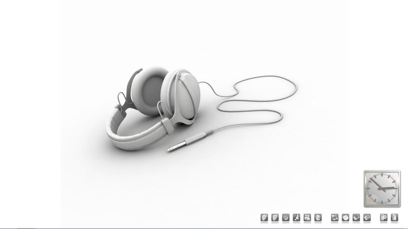White Headphones on White Surface — Gray