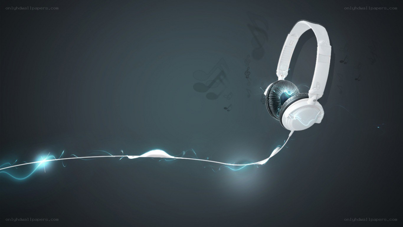 white headphones with music notes