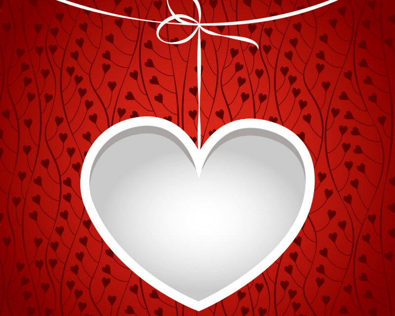White Heart Frame — Red