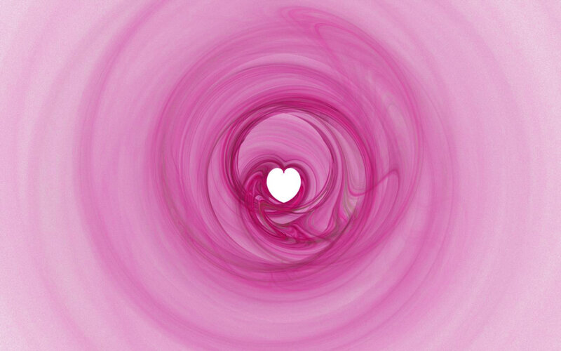 White Heart in Pink Swirl