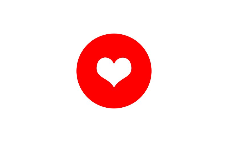 White Heart in Red Circle