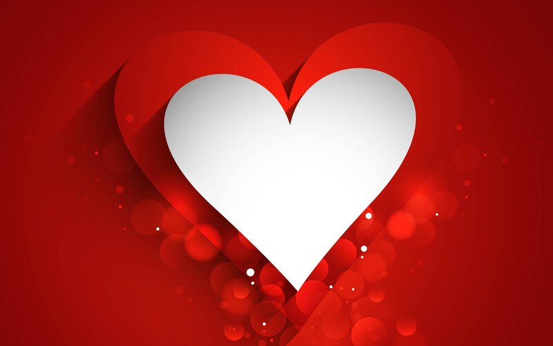 White Heart on Red — Romantic