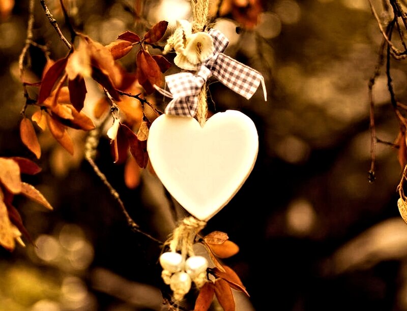 White Heart Ornament — Brown, Serene