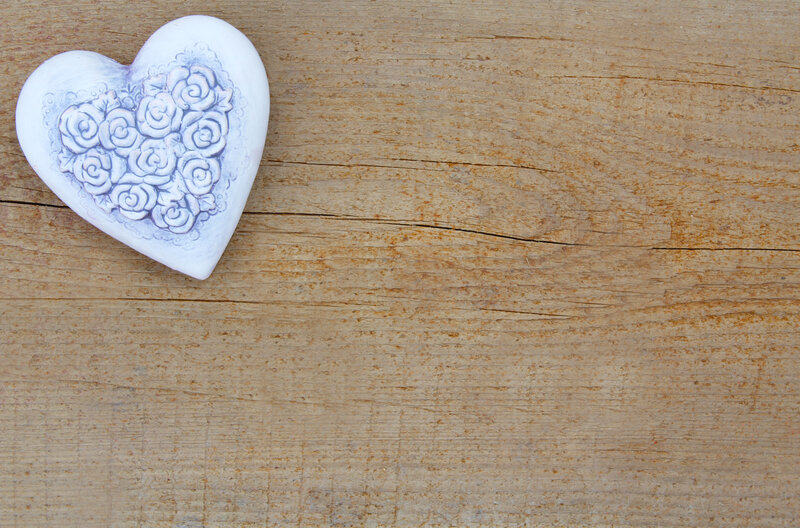 White Heart Ornament — Brown