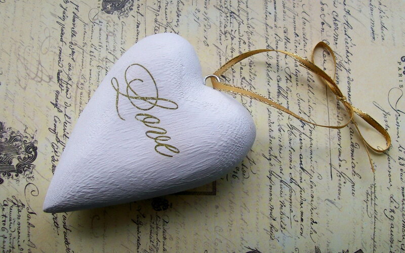 White Heart Ornament — Romantic, Photograph