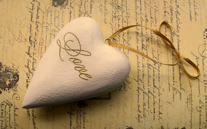 White Heart Ornament — Romantic
