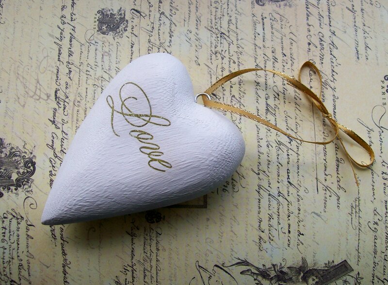 White Heart Ornament