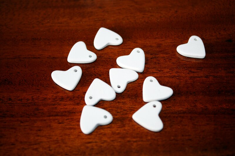 White Heart-shaped Charms