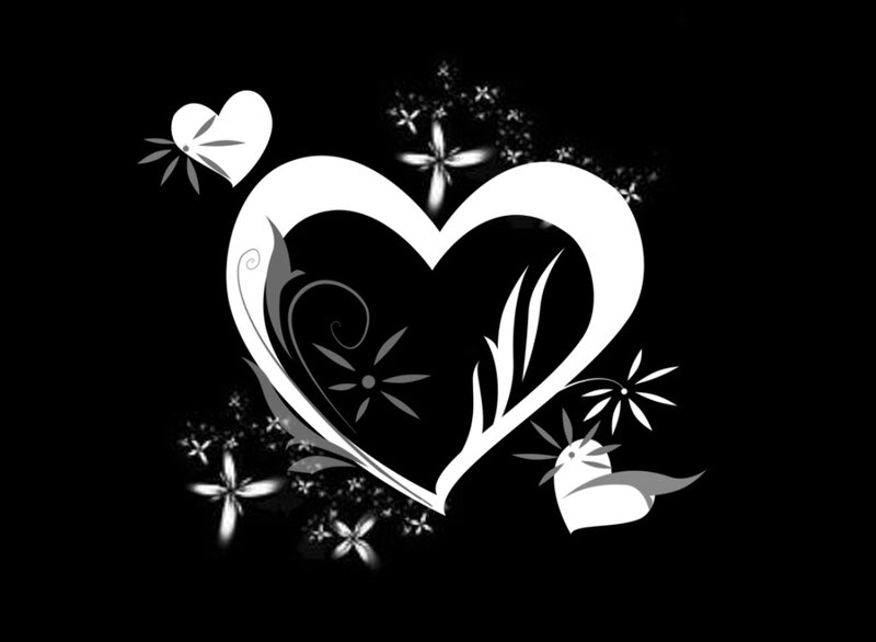 White Heart with Floral Design