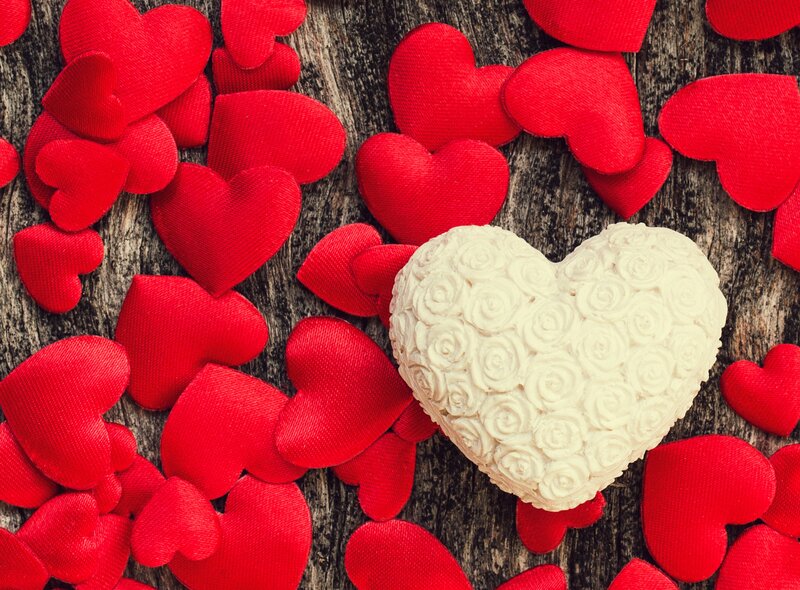 White Heart with Red Hearts