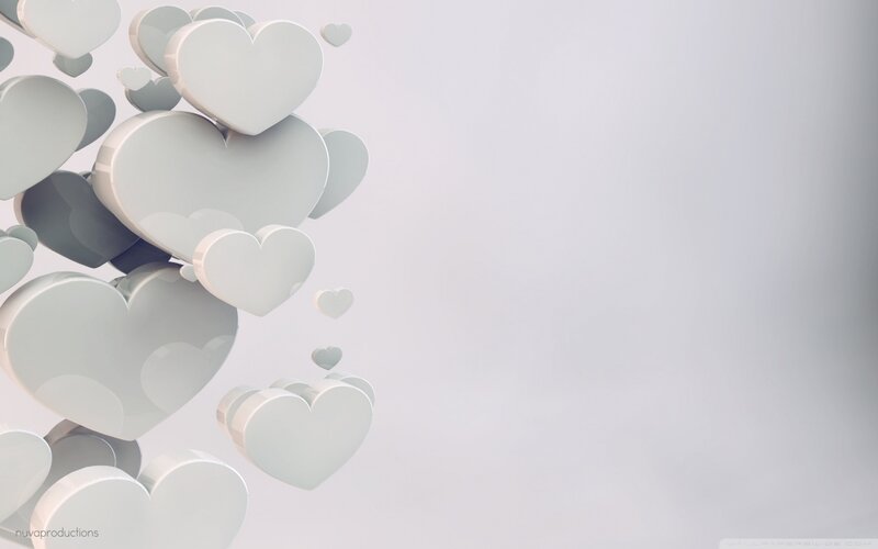 White Hearts Floating