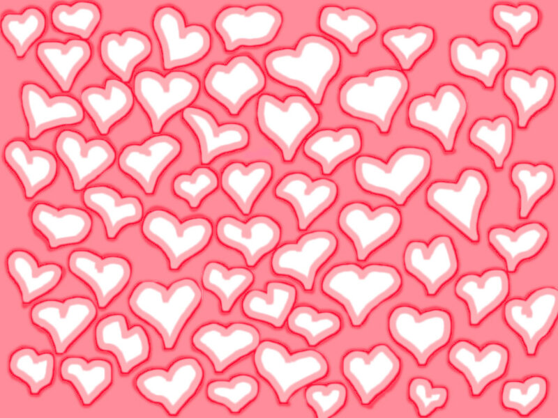 White Hearts on Pink — Playful