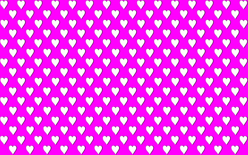 White Hearts on Pink