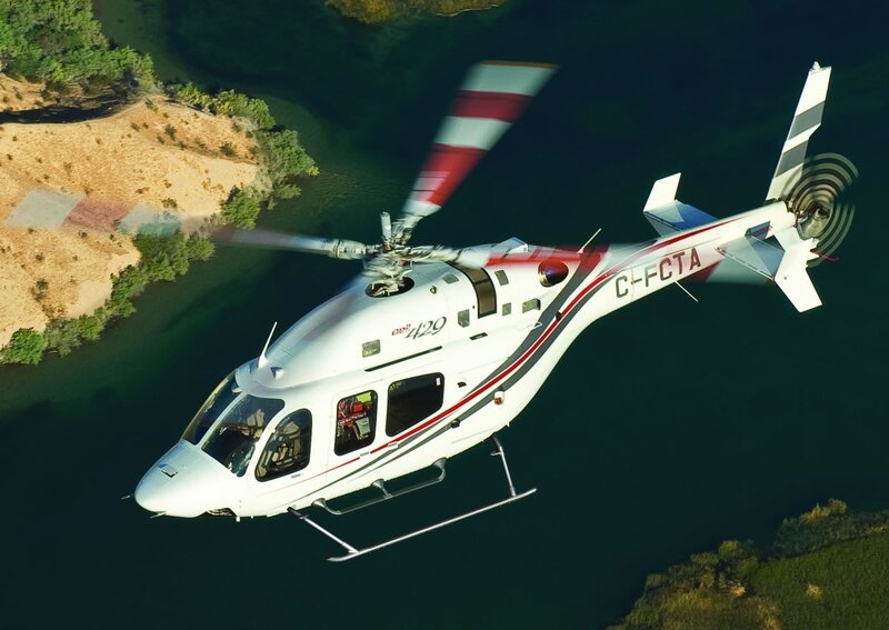 White Helicopter Flying — Serene