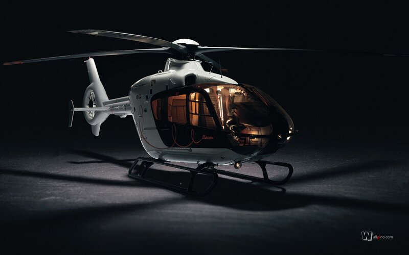 White Helicopter Model