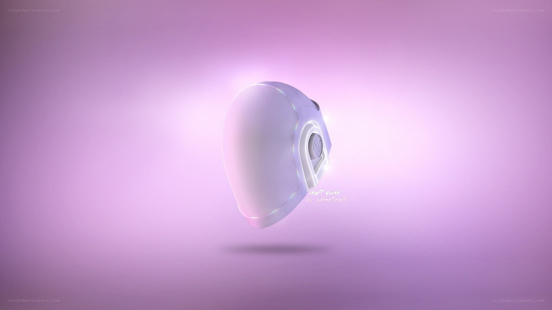 white helmet on purple background