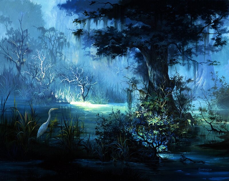 White Heron in Swamp