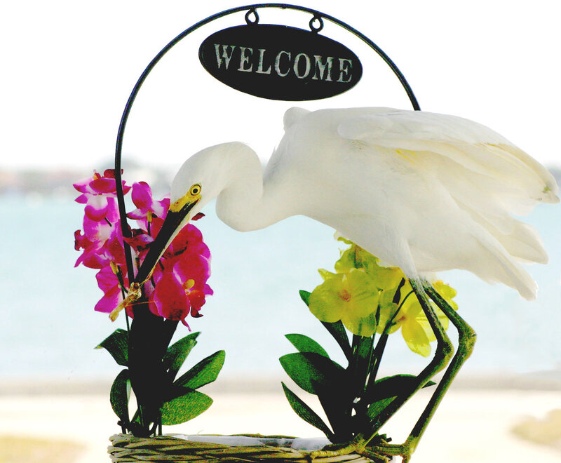 White Heron Statue