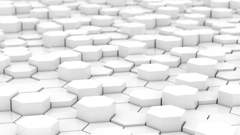 White Hexagonal Blocks — Minimalist, 3d Render