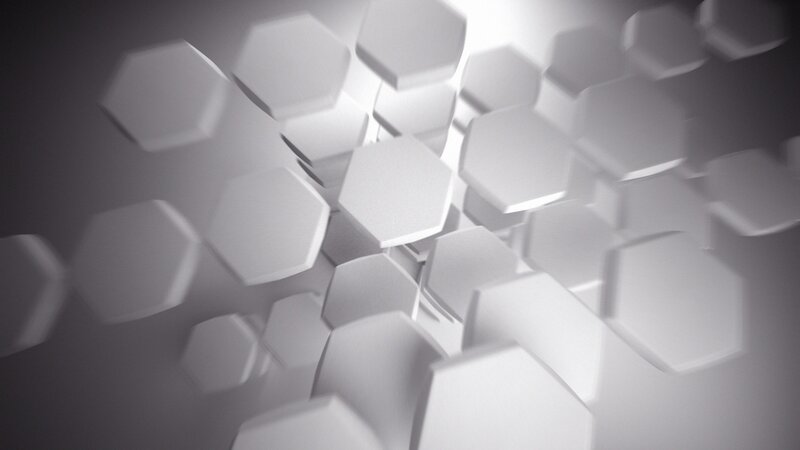 White Hexagonal Shapes — Gray, Abstract