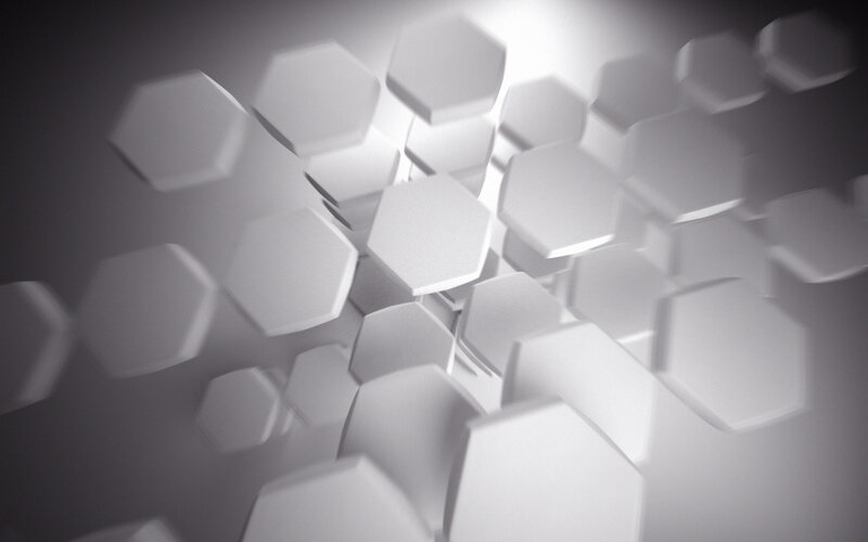 White Hexagonal Shapes — Gray