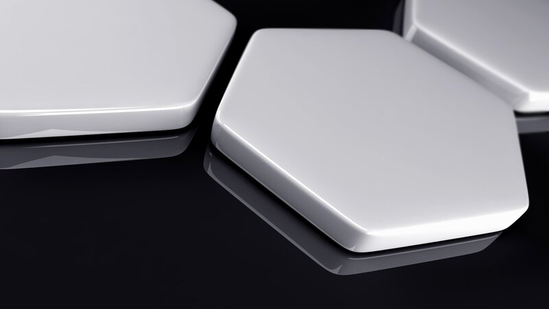White Hexagonal Tiles — Minimalist, 3d Render