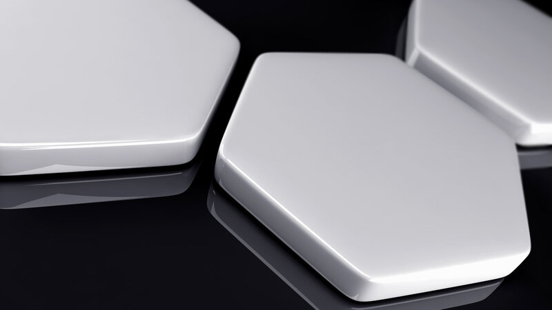white hexagonal tiles