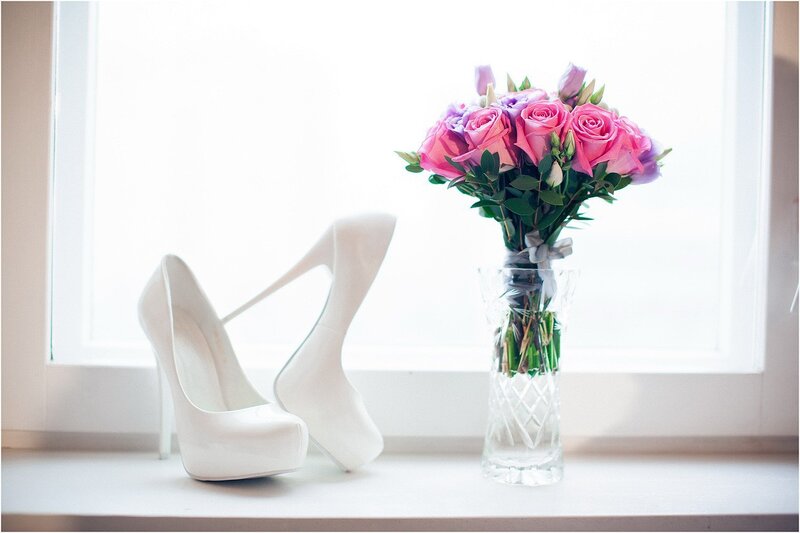 White High Heels and Flowers