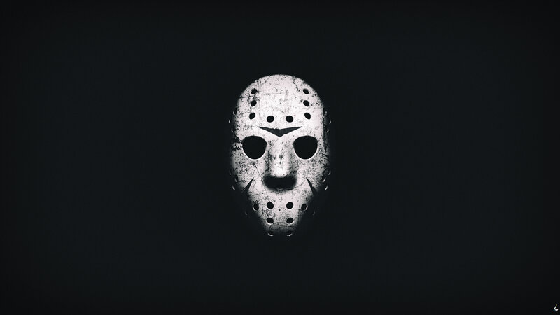 White Hockey Mask — Black, Dramatic