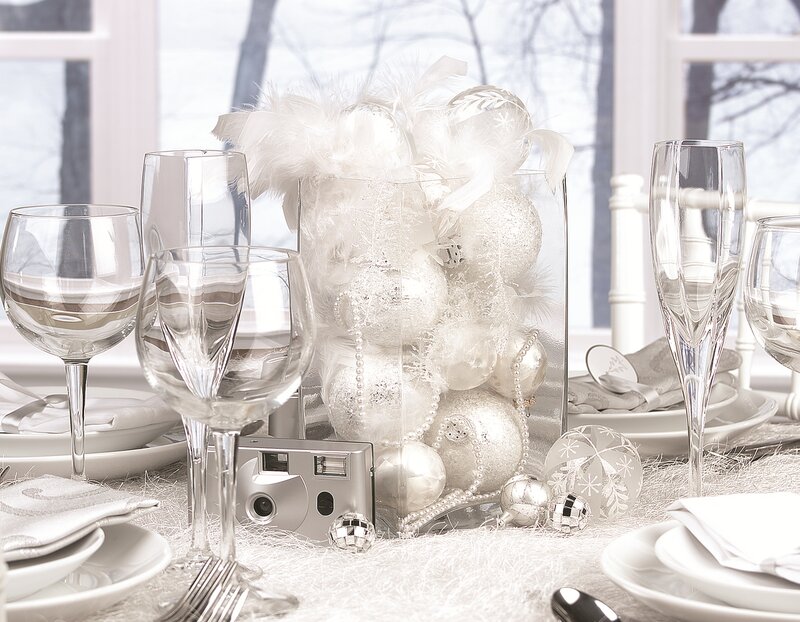 White Holiday Centerpiece