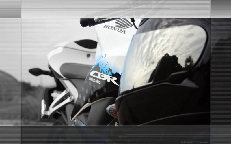 White Honda CBR Motorcycle — Black