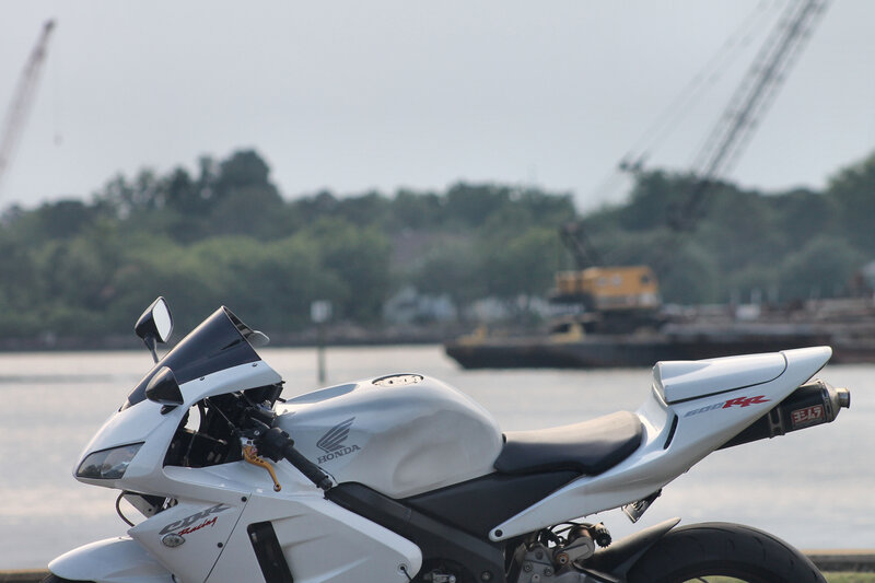 White Honda CBR Motorcycle — Calm