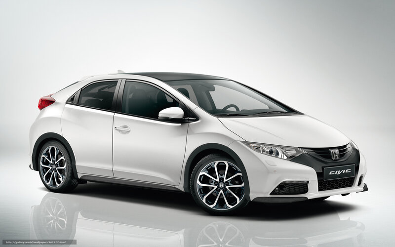 White Honda Civic Car — Neutral, Photograph