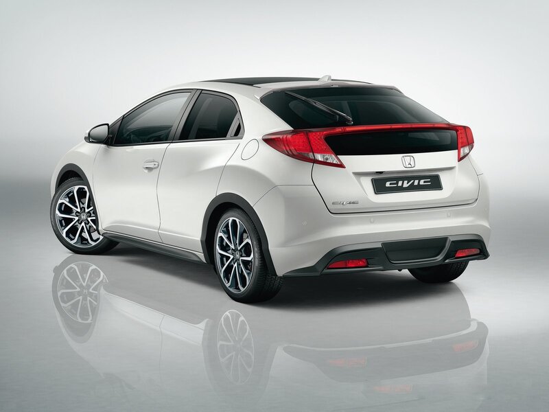 White Honda Civic hatchback