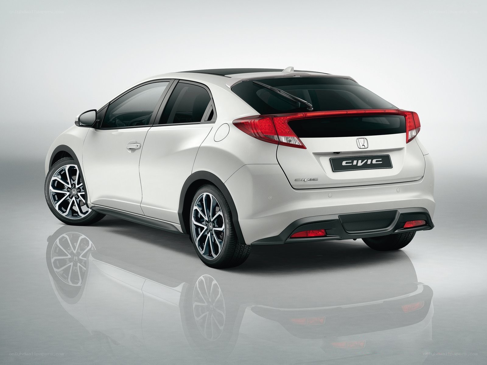 White Honda Civic hatchback