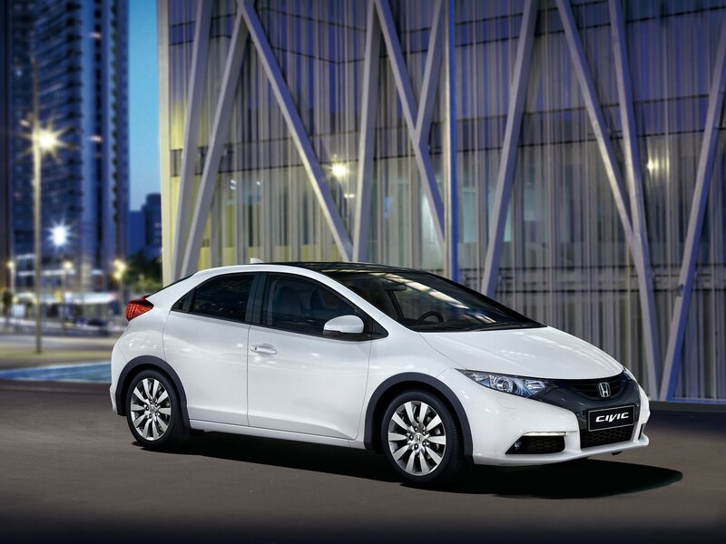 White Honda Civic in city