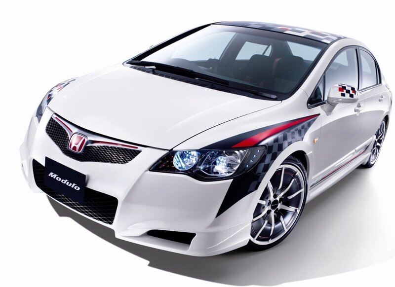 White Honda Civic Modulo — Neutral, Photograph, Car